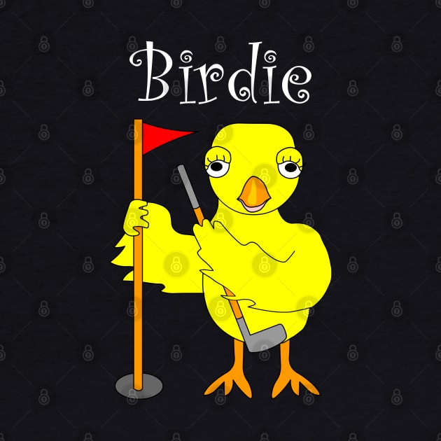 Birdie Golfing Chick White Text by Barthol Graphics